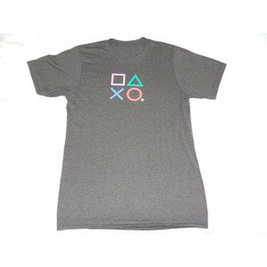PS2 Adult S Small T shirt  Classic Logo Sony Playstation Light Gray